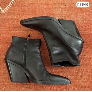 Zara black leather ankle booties
